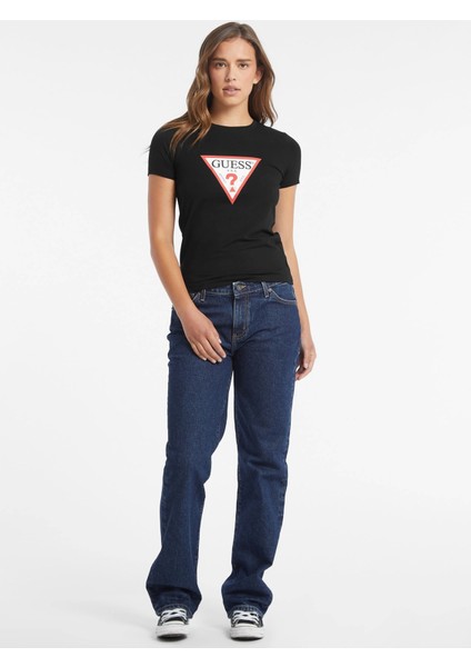 jeans Gj Ss Cn Slım Iconıc Tee Kadın Siyah T-Shirt W4YI04J1314-JBLK