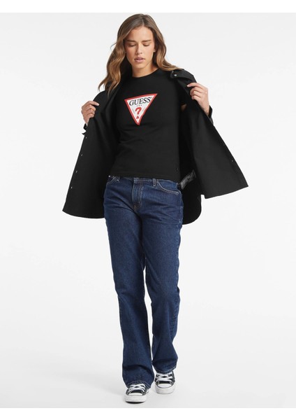 jeans Gj Ss Cn Slım Iconıc Tee Kadın Siyah T-Shirt W4YI04J1314-JBLK