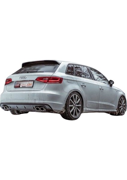 Audi A3 8V Hb 2012 - 2016 S3 Arka Tampon Eki - Difüzör (Plastik)(Boyasız)