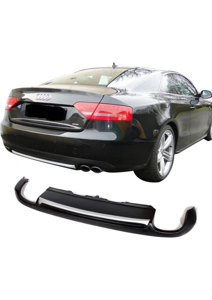 Audi A5 8p3 Coupe-Sportback 2008 - 2011 Arka Tampon Eki - Difüzör (Plastik)(Boyasız)