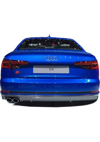 Audi A4 B9 2016 Sonrası S4 Soldan Çift Çıkış Arka Tampon Eki - Difüzör (Plastik)(Boyasız)