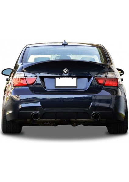 Bmw 3 Serisi E90 2006 - 2012 M Performance Arka Tampon Eki - Difüzör (Plastik)(Boyasız)