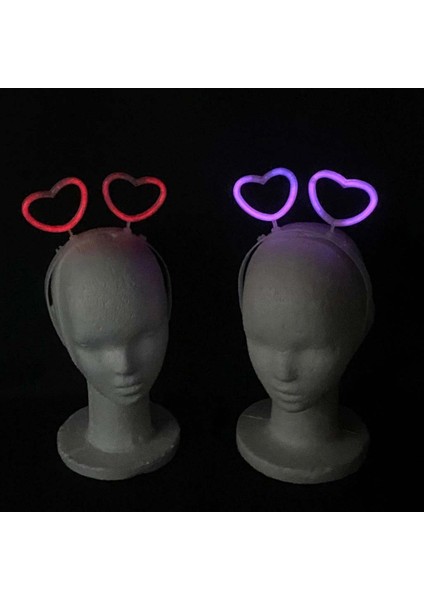 Glow Stick Karanlıkta Yanan Fosforlu Kalp Taç 12 Adet (4172) modelleri