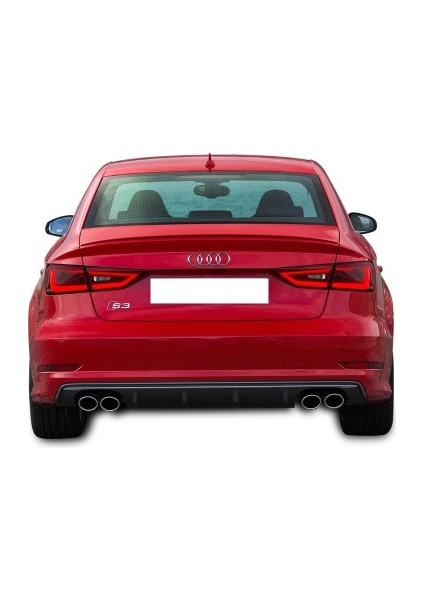 Audi A3 S3 Sedan Difüzör (Piano Black Boyalı) (Plastik)
