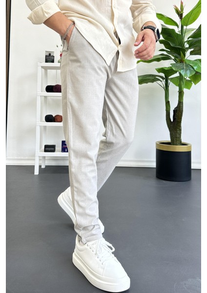 Erkek Dar Paça Jogger Pantolon Taş Rengi EDW384