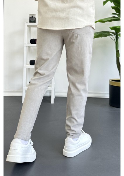 Erkek Dar Paça Jogger Pantolon Taş Rengi EDW384 indirimleri