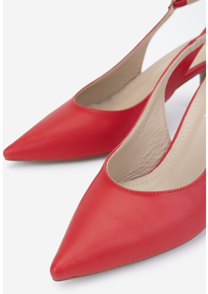 Kadın Vegan Kırmızı Topuklu Ayakkabı 932 3291 Bn Ayk Y25 Kırmızı Cılt modelleri