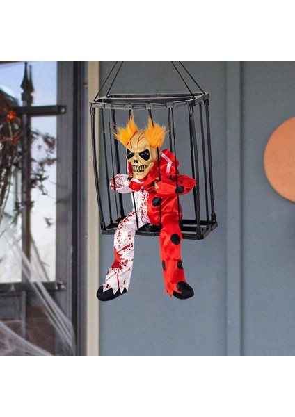 Hareketli Sesli Sensörlü Mahkum Joker Iskelet Dekorasyon 22X27 cm (4172) modelleri