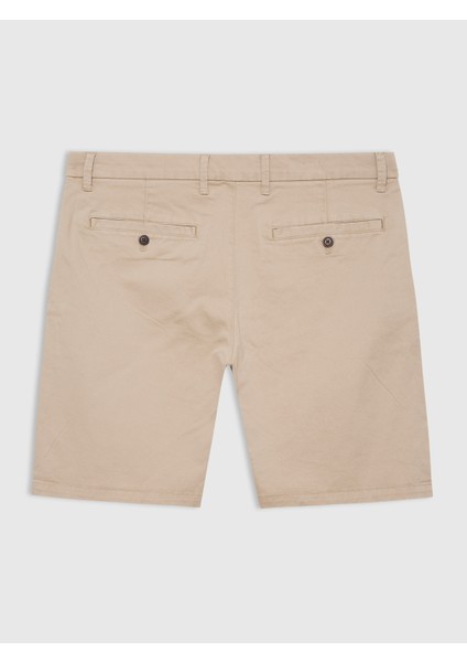 Erkek Krem 8'' Vintage Şort