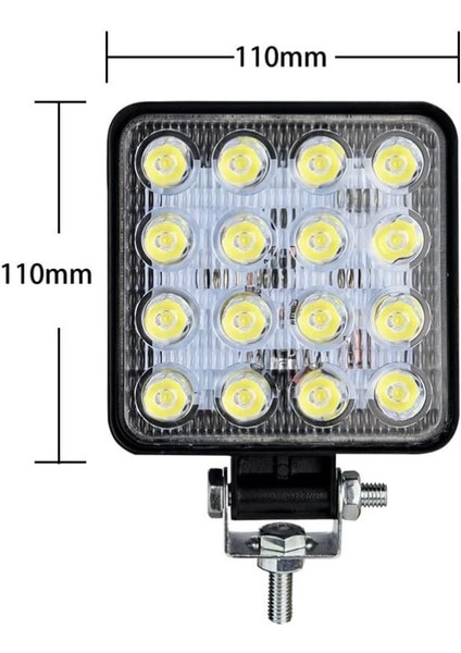 16 LED Kare Off-Road Çalışma Lambası - Iş Makinesi ve Arazi Araçları Için Güçlü Aydınlatma fırsatları