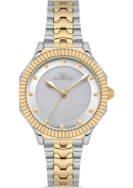 FL21632AWT-D Quartz Çelik Altın/gri 32 mm Kadın Kol Saati