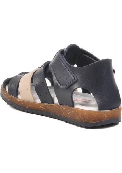 Lacivert Bej Cırtlı Erkek Çocuk Sandalet Ayakkabı fırsatları