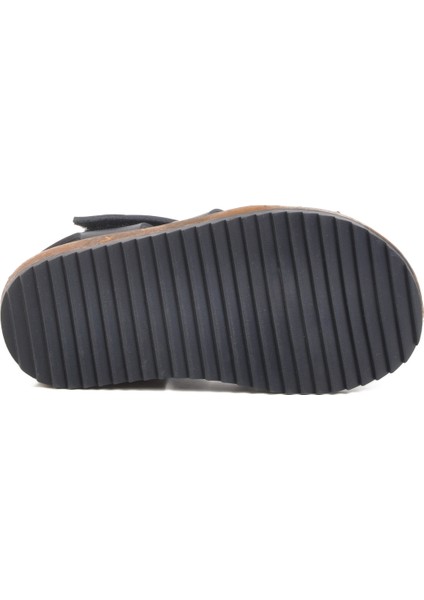 Lacivert Bej Cırtlı Erkek Çocuk Sandalet Ayakkabı indirimleri