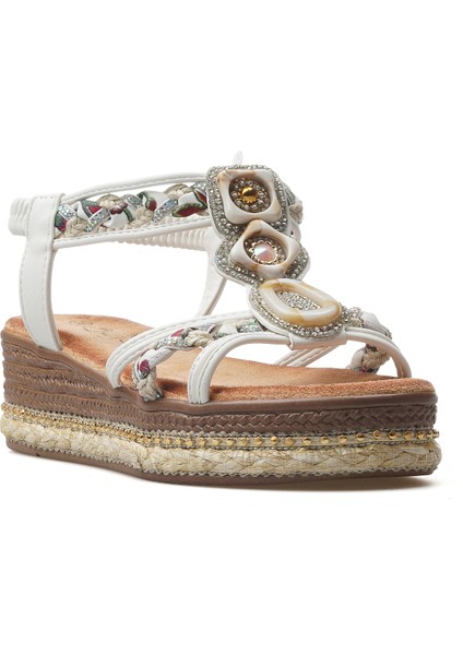 Kadın Taş Detaylı Günlük Sandalet 25Y 25Y171 Z fırsatları