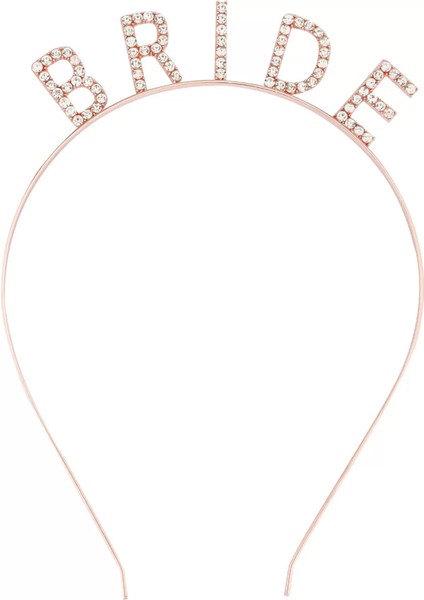 Rose Gold Renk Bekarlığa Veda Kristal Taş Bride Tacı Ithal 16X10 cm (4172) fiyatları