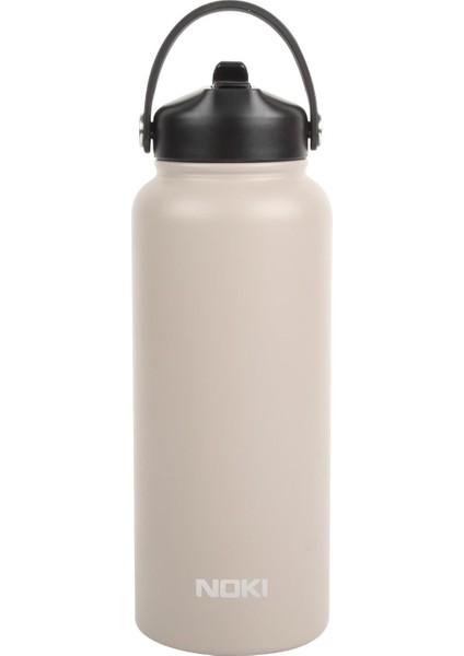 Çevir Aç Kapak Pipetli Taşıma Kulplu Çelik Termos Matara 960 ml (T-0127)