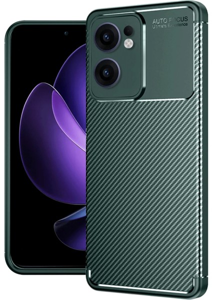Reno 13F Kılıf Auto Focus Karbon Kapak - Koyu Yeşil Zrnet