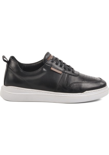 Siyah Beyaz Hakiki Deri Erkek Sneaker