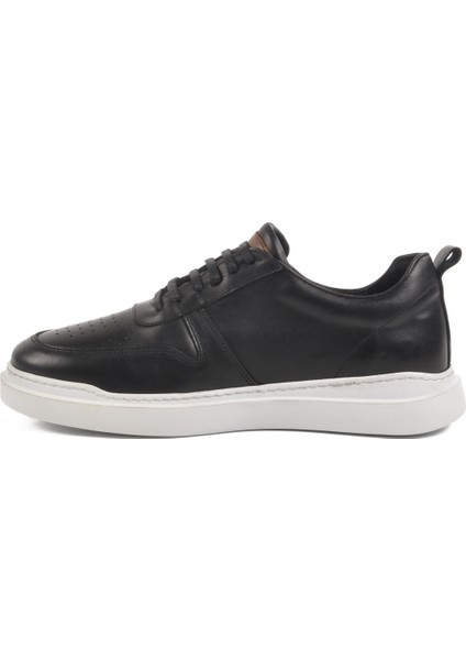 Siyah Beyaz Hakiki Deri Erkek Sneaker