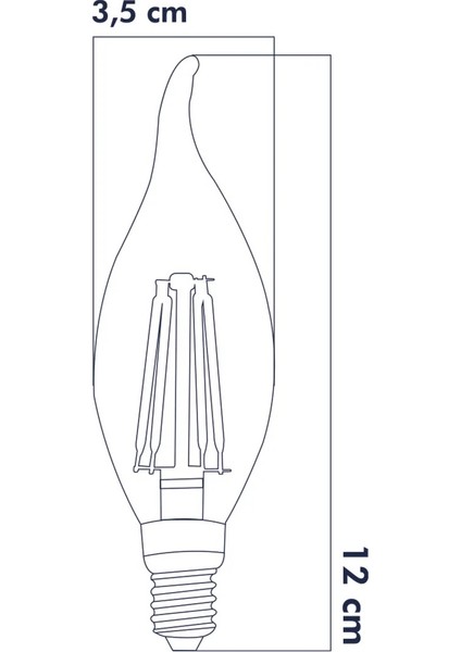 4 Watt E14 LED Flamanlı Kıvrık Buji Rustik Ampul