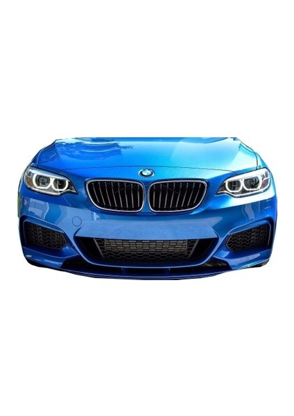 Bmw 2013-2019 F22 2 Serisi M Performance Style - Ön Tampon Lip + Flap (Plastik) (Boyasız)