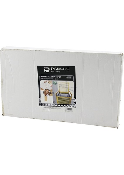 Ahşap Bambu Kirli Çamaşır Sepeti - Kumaş Çantalı SEPET=40X35X44CM KOL=16CM+44=Y=60CM (4172)