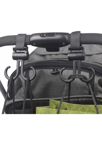 2li Bebek Arabasına Uyumlu Cırtlı Eşya Taşıma Aparatı 360 Derece Dönebilen Plastik Kanca (4172) fiyatları