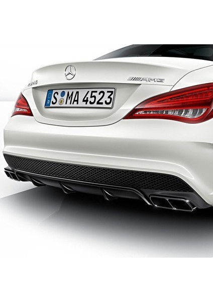 W117 Cla Serisi AMG-CLA45 Style-Arka Tampon Difüzör (Plastik) (Boyasız)