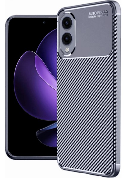 Samsung Galaxy S25 Edge Kılıf Auto Focus Karbon Kapak - Lacivert Zrnet