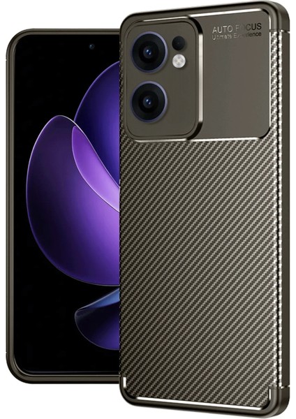 Reno 13F Kılıf Auto Focus Karbon Kapak - Kahverengi Zrnet