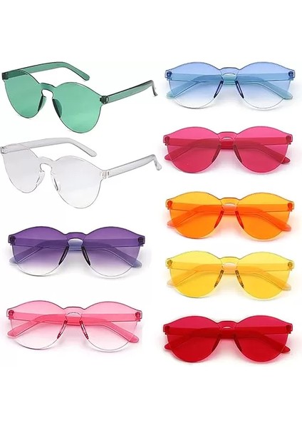 Oval Şekilli Çerçevesiz Parti Gözlüğü 6 Renk 6 Adet (4172) fiyatları