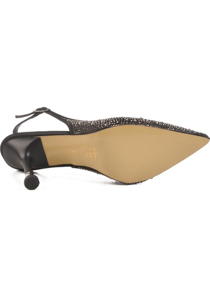 Siyah Taş Işlemeli Kadın Abiye Ayakkabı indirimleri