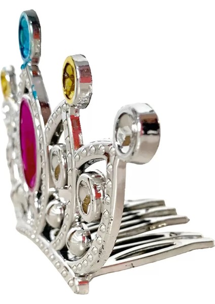 Gümüş Renk Taraklı Model Prenses Kraliçe Tacı 2 No 12X7 cm (4172) fırsatları