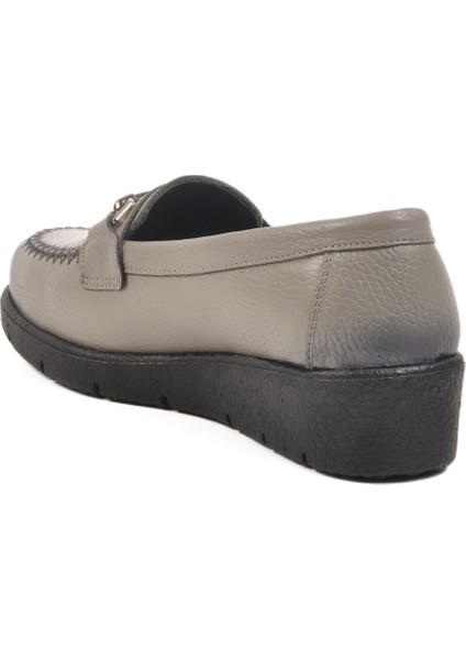 Gri Hakiki Deri Kadın Casual Ayakkabı fırsatları