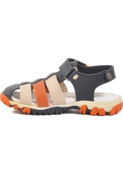 Lacivert Turuncu Cırtlı Erkek Çocuk Sandalet fiyatları