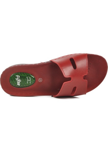 Kırmızı Jel Taban Anatomik Kadın Düz Terlik fırsatları