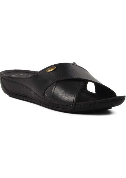 Siyah Anatomik Kadın Düz Terlik modelleri