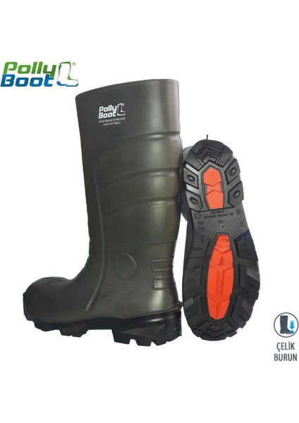 Pollyboot Vega 41 Numara Çelik Burunlu Çizme Poliüratan