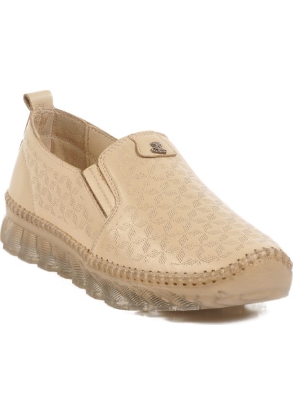 Bej Hakiki Deri Kadın Casual Ayakkabı modelleri