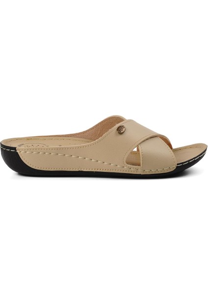 Bej Anatomik Kadın Düz Terlik