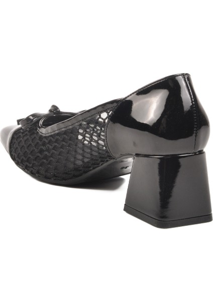 Siyah Rugan Kadın Klasik Topuklu Ayakkabı fırsatları