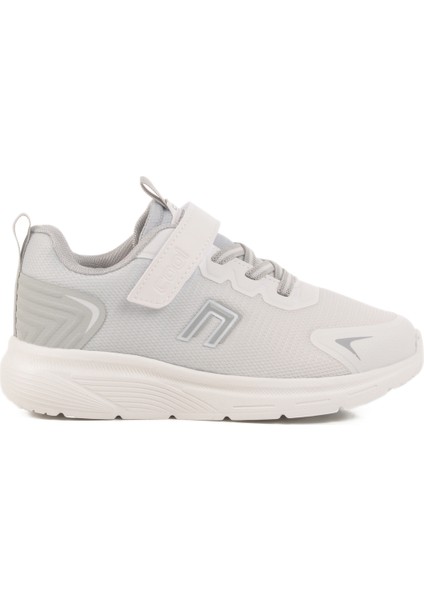 Beyaz Gri Cırtlı Unisex Çocuk Spor Ayakkabı
