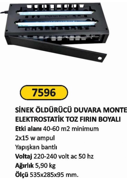 Sinek Öldürücü Duvara Monte Siyah