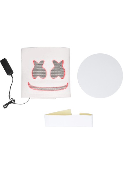 Dj LED Baş Maskesi Müzik Festivali Işık Yayan Kafa Kask Lambası Up Cosplay Golf Sopası Kılıfı Kırmızı (Yurt Dışından)