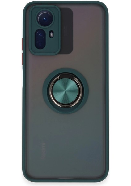 Xiaomi Redmi Note 12S Kılıf Montreal Yüzüklü Silikon Kapak - Yeşil Zrnet