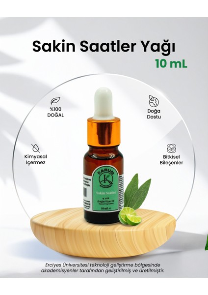Aromaterapi-Sinerji Doğal Cam Damlalıklı Sakin Saatler Buhurdanlık, Difüzör 10ml