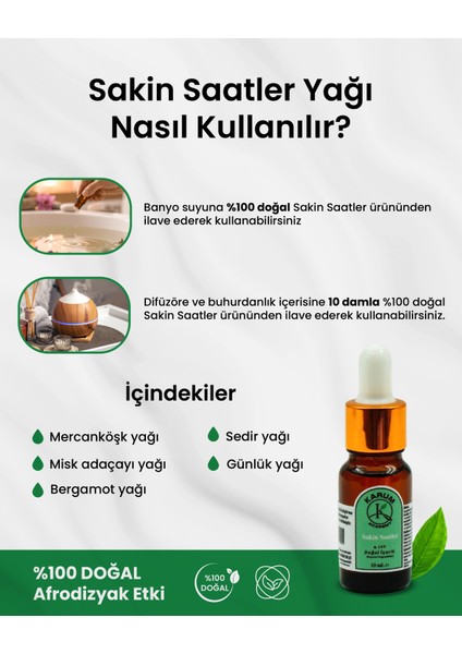 Aromaterapi-Sinerji Doğal Cam Damlalıklı Sakin Saatler Buhurdanlık, Difüzör 10ml fırsatları