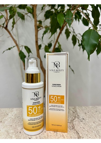 Organik Içerikli Leke Eğilimli Ciltlere Uygun Güneş Koruyucu Leke Önleyici Güneş Kremi SPF50+ 100ML