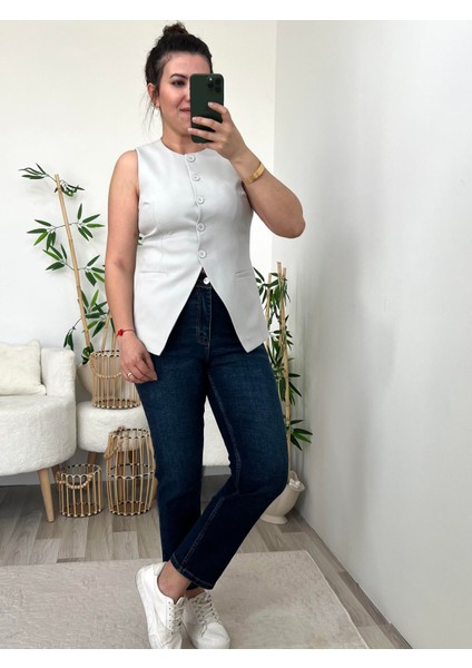 Koyu Mavi Bf Kapalı Paça Jean Pantolon modelleri