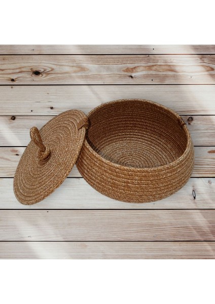 Doğal Jüt Halat Hadır Çok Amaçlı Kapaklı Sepet modelleri